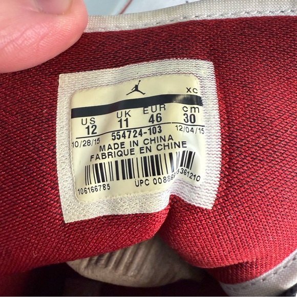 Nike Air Jordan 1 Mid Retro White / Red (554724-103) Mens Size 12 High OG - Picture 7 of 14